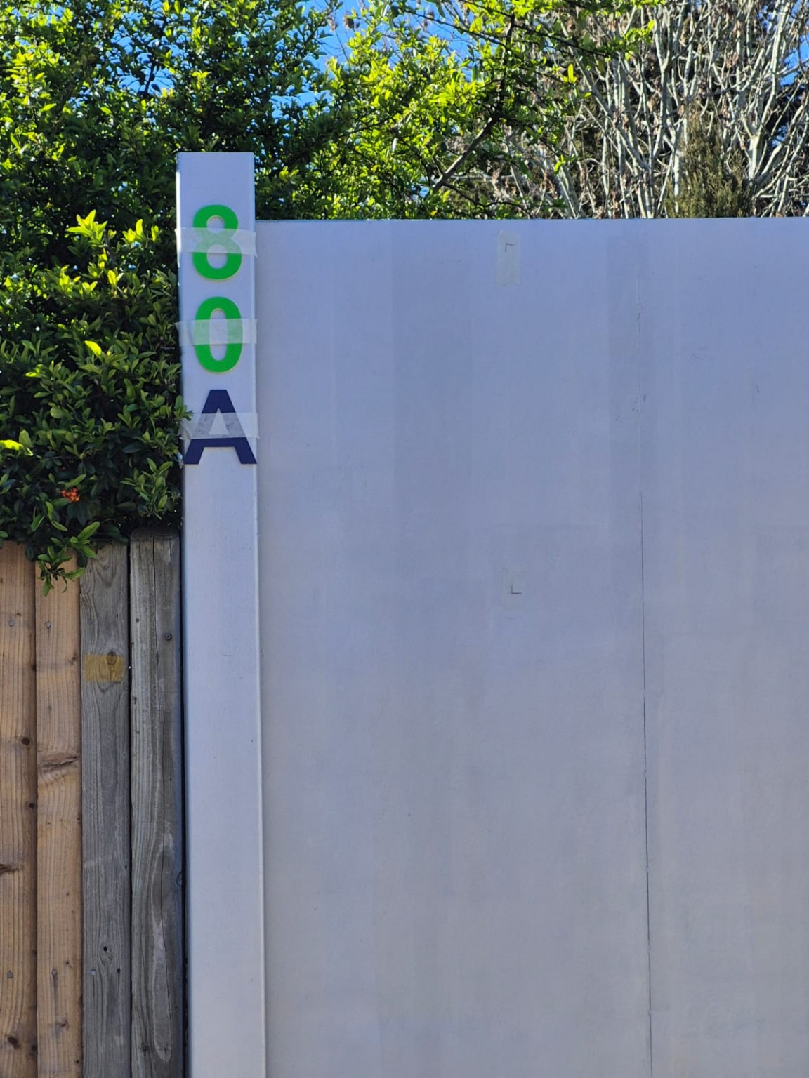 Detail of external frontage and hoarding installation